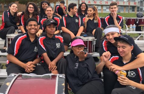 Drumline members at the homecoming game.