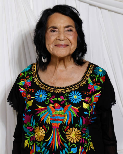 NEW YORK, NEW YORK - SEPTEMBER 26: Dolores Huerta attends the 2024 Albie Awards presented by the Clooney Foundation for Justice at New York Public Library on September 26, 2024 in New York City.  (Photo by Taylor Hill/FilmMagic)